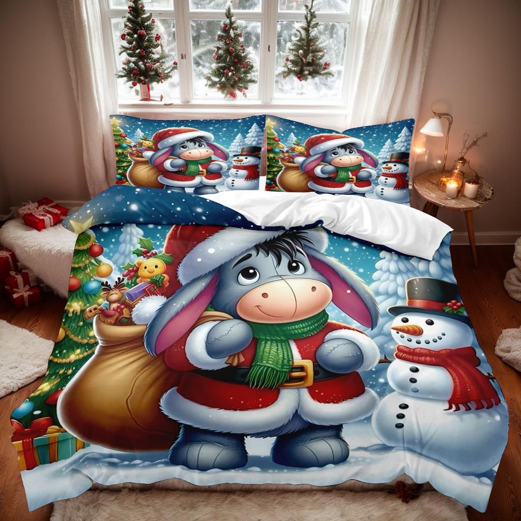 Cartoon Pooh Bear and Eeyore Bedding Set, Winnie Pooh Duvet Cover Set Comforter Bedding Sets Bed Set Home Decor Bedding Sets