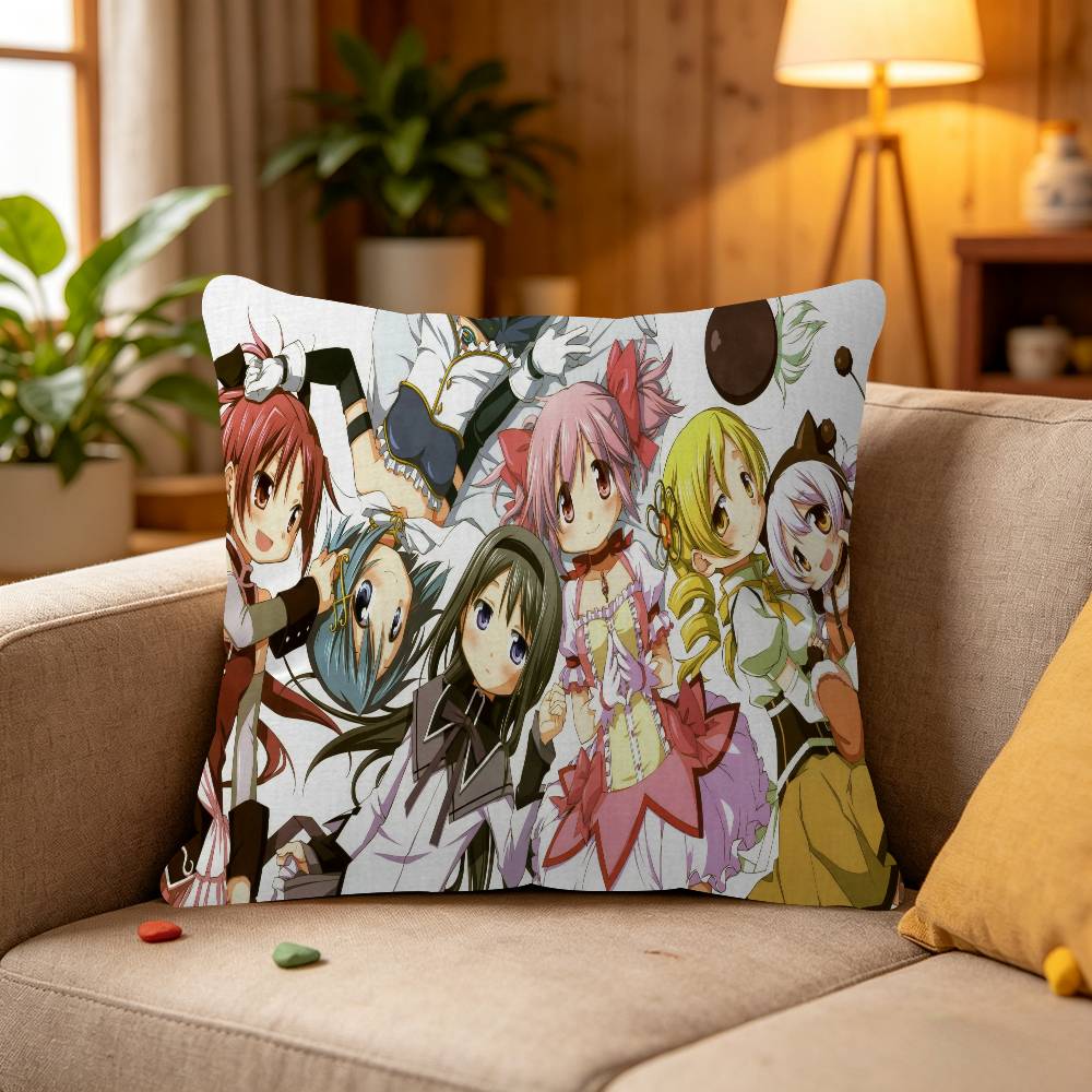 Anime Puella Magi Madoka Magica Cushion Cover Car Throw Pillow Case For Sofa Car Christmas Gift