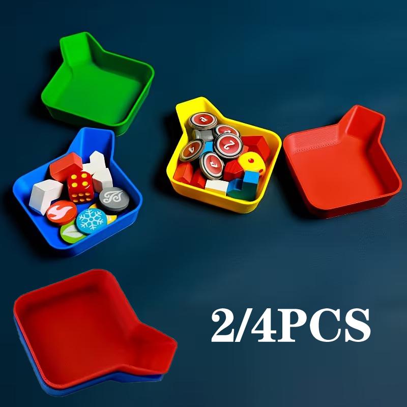 2/4Pcs Colorful Game Chip Trays Game Component Stands Game Coins Storage Tray Home Sorting Tray Portable Home Storage