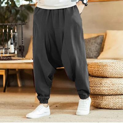 Men's Casual Loose Harem Pants Spring Autumn Cuffed Ankle Multi-color High Street Trend Casual Male Trousers Drawstring Comfy