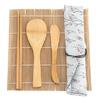 ZK30 9Pcs/Set Bamboo Sushi Making Kit Includes 2 Rolling Mats 5 Chopsticks 1 Paddle 1 Sushi Blade