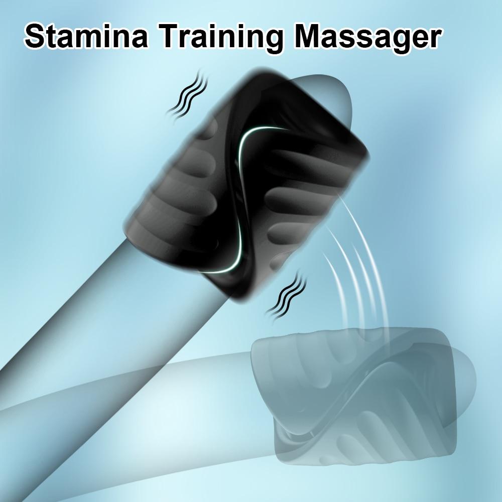 Automatic Man Masturbator Ejaculation Delay Glans Trainer Penis Stimulater Massager Male Vibrator Sex Machine for Men