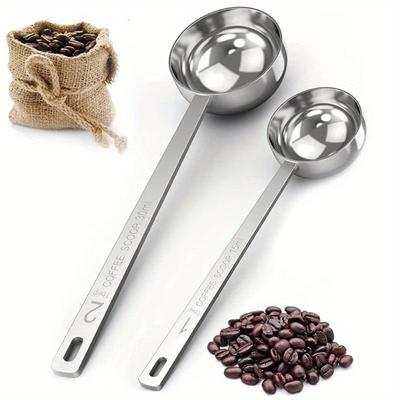 1pc Stainless Steel Coffee Scoop, Tablespoon Measuring Spoon Long Handle Coffee Spoon for Kitchen Cafe Making
