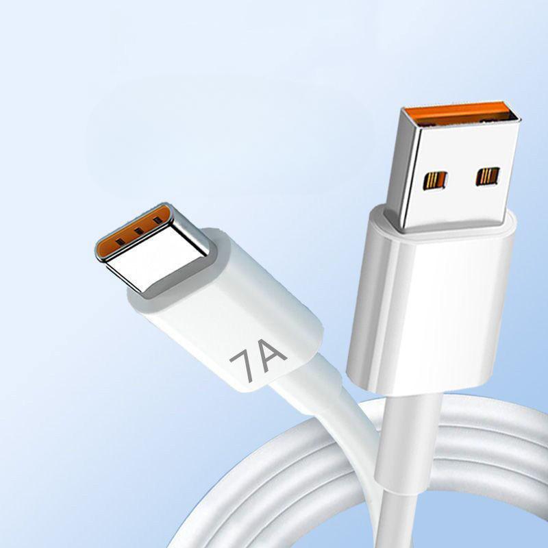 

Кабель для супербыстрой зарядки USB на Type-C 100 Вт 7 А Кабель для быстрой зарядки и передачи данных для Huawei Xiaomi Быстрое зарядное устройство 0.25m белый
