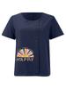 Women's Fashion Rainbow Letters Print Printing Shot Sleeve T-shirt Loose Cotton Shirt Casual Loose Summer Plus Size Blouse Tops