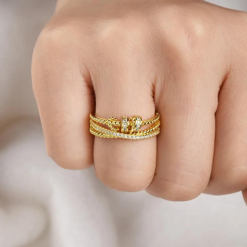 Hot selling rotating and dynamic open-end ring in Europe and America, women's simple and personalized rings