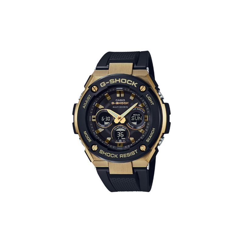 

Casio G-STEEL series-W disc dual display 200 meters waterproof quartz movement resin strap Japanese and Korean watch men s watch black GST-W300G-1A9PR чорний