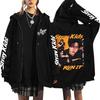 Graphic Print Loose Fit Zip Up Hoodie for Casual Streetwear