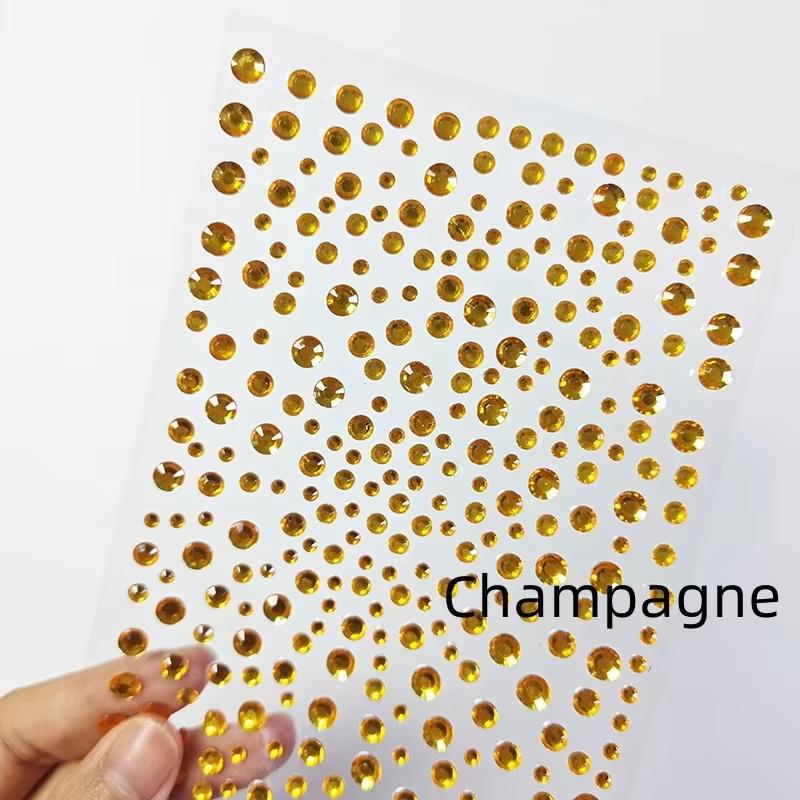 Hot Sale Round Multi-color Rhinestone Stickers Eye Face Temporary Diamond Stickers for Party Stage Makeup Decoration