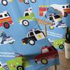 Cartoon Fire Truck Ambulance Police Car Tulle Curtains Living Room Decoration Chiffon Voile Kitchen Bedroom Curtain With Light Filtering Polyester