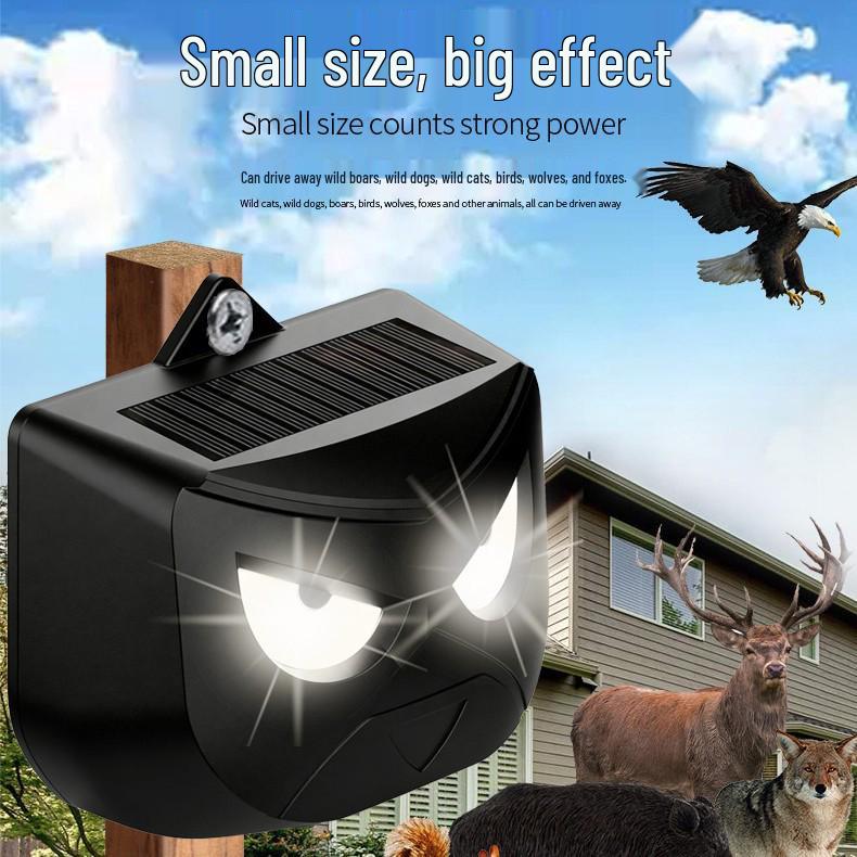 Repellente per Animali ad Ultrasuoni Alimentato a Energia Solare con Luci Lampeggianti per Gatti, Cani, Ratti e Uccelli