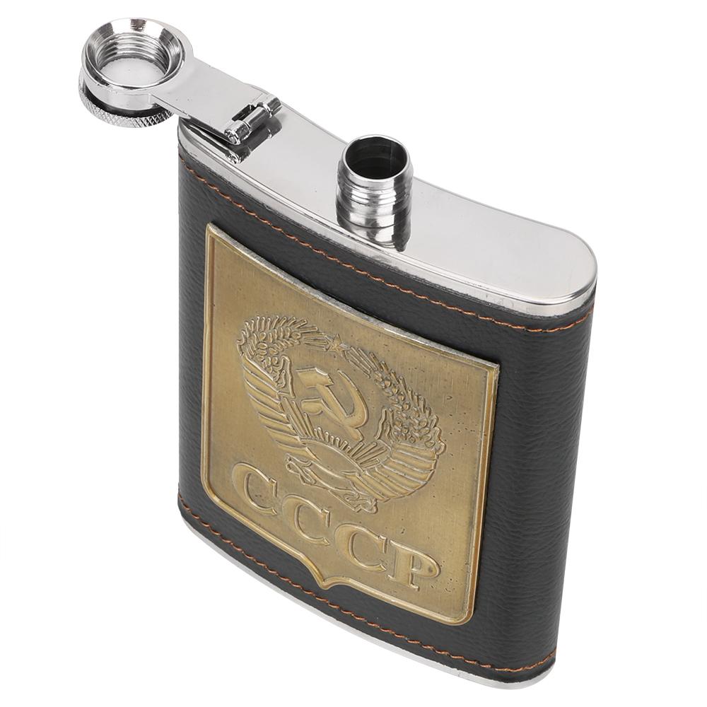Mit Bechern Trichter Alkohol Weinbehälter CCCP-Muster Rutschfestes Trinkgeschirr Whisky Wodkaflaschen-Set Flachmann 8oz Edelstahl