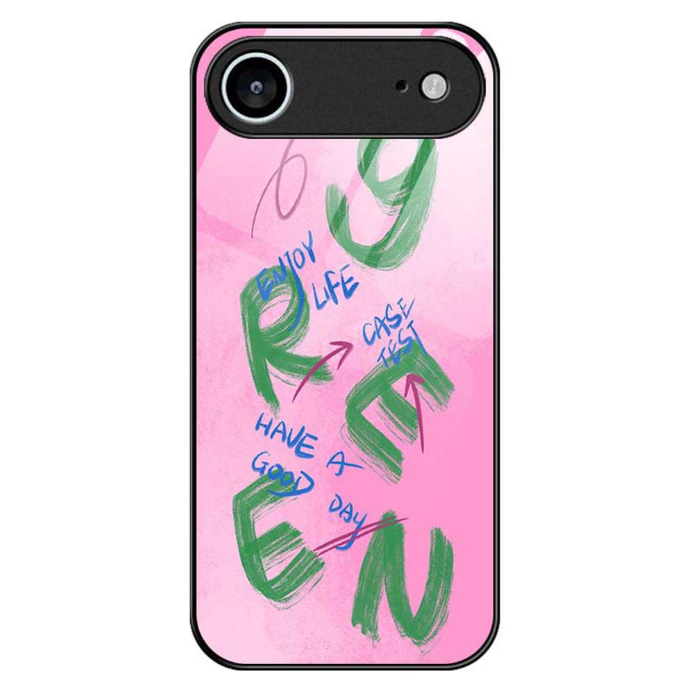 For iPhone 17 Air Case Anti Drop TPU PC Tempered Glass Pattern Printing Phone Back Cover