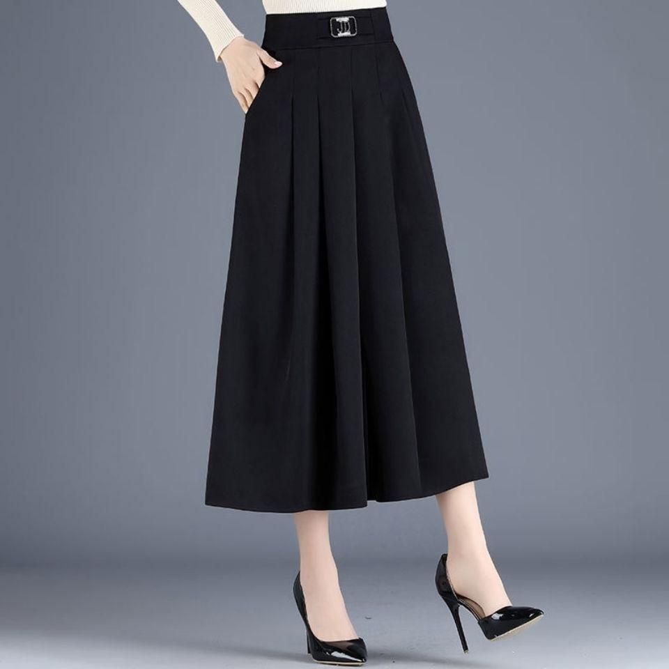 

Черная Модная Миди-юбка А-силуэта: Высокая талия, Омолаживающий, Приталенный Плиссированный для Весенне-Летней Женской Одежды 3XL чёрный