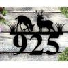 Custom Exterior Metal Address Sign for Home, Rustic House Number Plaque, Unique Garden Decor