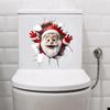 Christmas Wall Stickers Fun Waterproof Santa Claus Home Decor Christmas Bathroom Decorations For Daily Indoor Home Room
