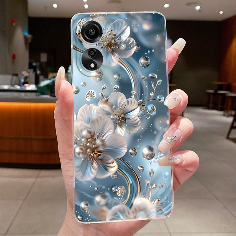Case For OPPO A78 4G 5G A98 F23 A1X Flower Butterfly Phone Cases For Oppo A98 Soft Silicone Capa Transparent TPU Jelly Cover