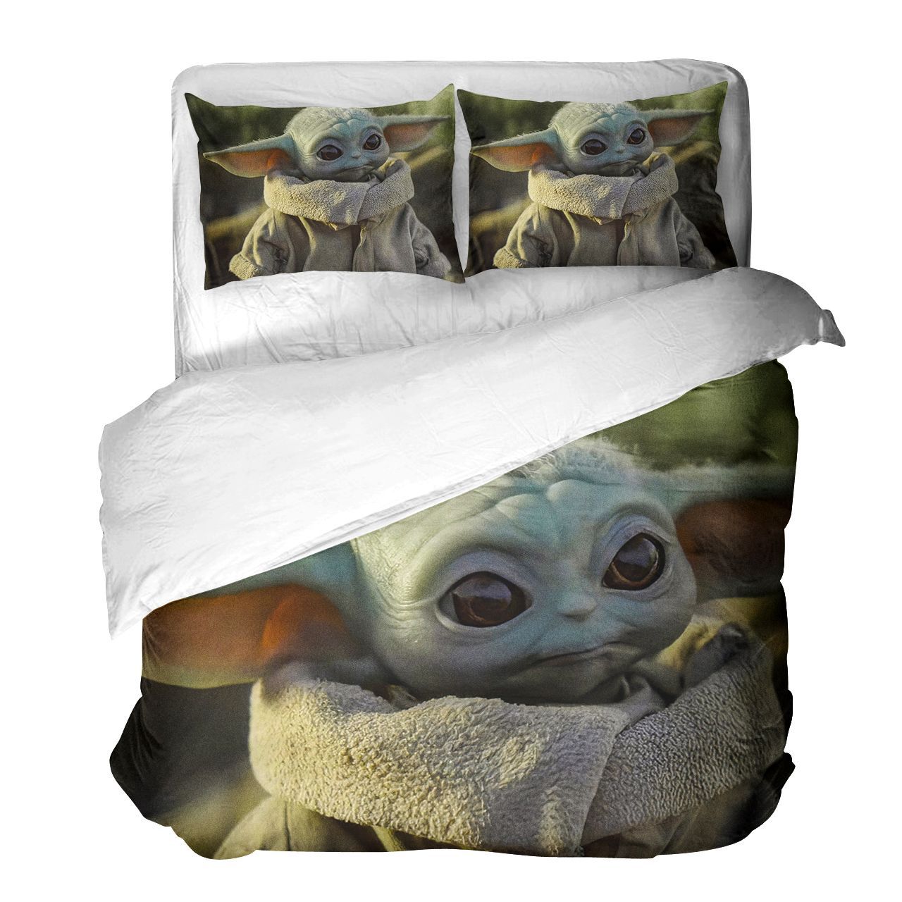 

Зоряні Війни Малюк Йода 3D Цифровий Друк Набір Постільної Білизни з Трьох Предметів quilt cover 132 * 201 * 1 2pcs