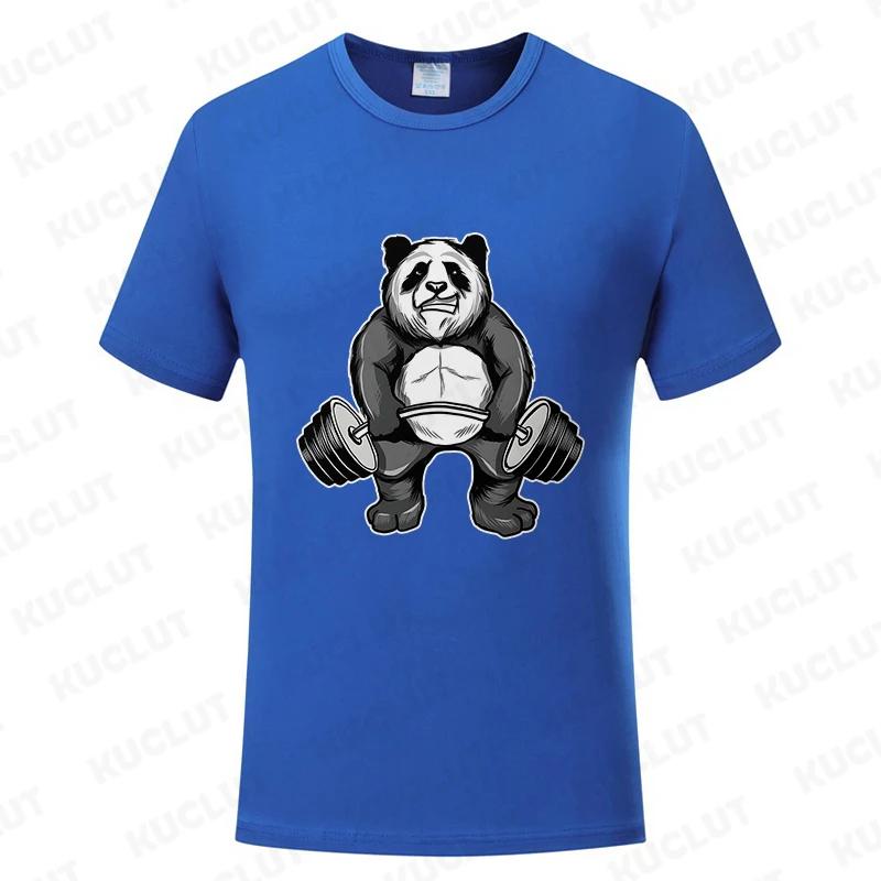 Panda Gym T-Shirts Workout Trainer Print Streetwear Men Women Fashion T Shirt Short Sleeve Clothes Funny Tees Tops Clothing