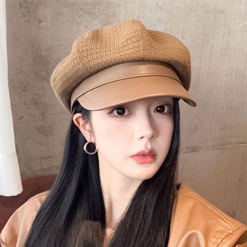 Women's Stylish Beret Hat, Lightweight Knitted Painter Hat, Urban Chic Retro Newsboy Cap for Fall/Spring, Casual, Christmas Gift