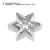 Uxcell Set of Stainless Steel Biscuit Cookie Cutters for Kitchen Baking 5-Piece Star-Shaped