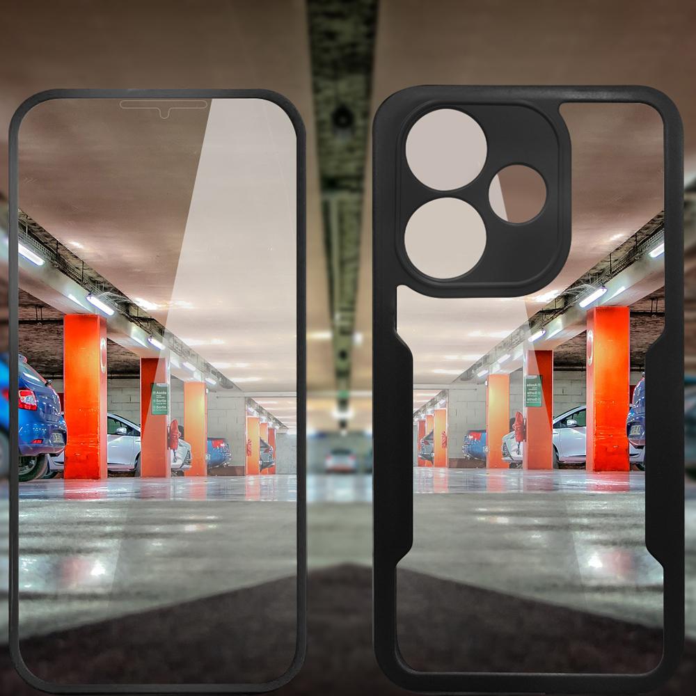 Phone Case For Xiaomi Redmi 13 4G/5G/Note 13R 5G/Poco M6 4G/Poco M6 Plus 5G,Acrylic+TPU Clear Cover with PET Screen Film