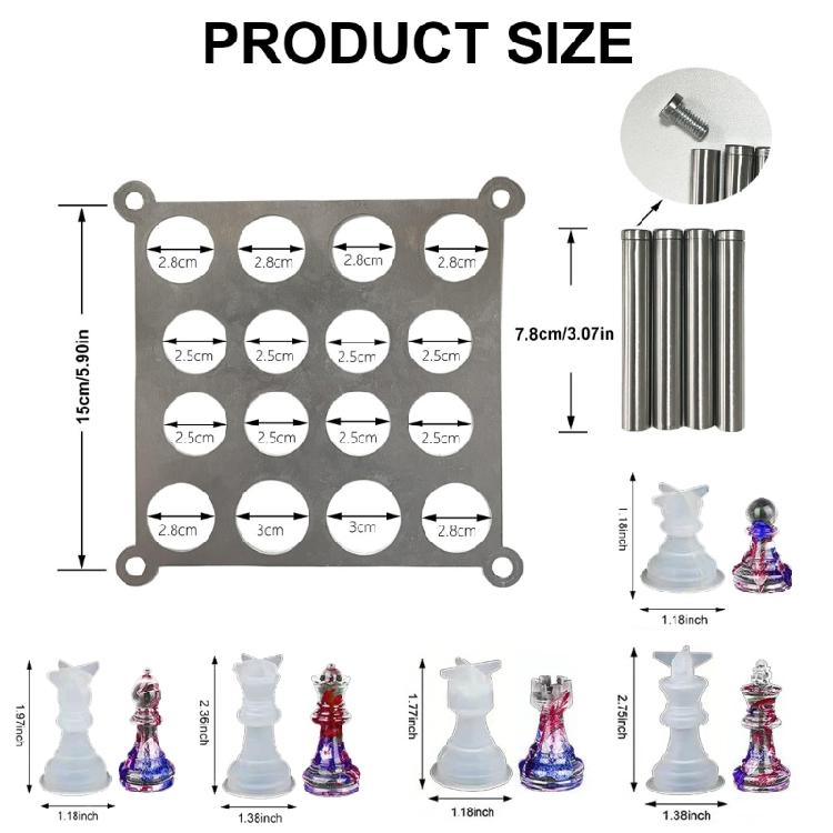 Chess Epoxy Molds Metal Chess Stand Chess Silicone Moulds Chess Item Holder Hand-Making Supplies Suitable for Art Craft