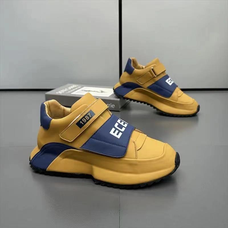 Casual Microfiber Leather Spring Breathable Increased Internal Platform Shoes for Male Women Fashion Running Chunky Sneakers