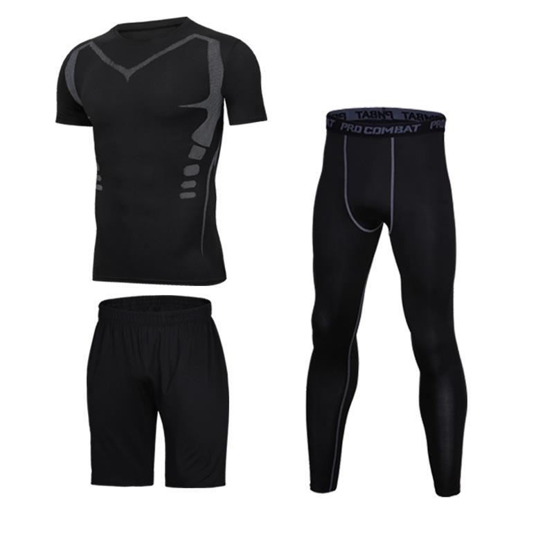 

Мужской научно-фантастический фитнес-комплект: Спортивные тайтсы с длинным и коротким рукавом для утренних пробежек и тренировок в зале 3XL