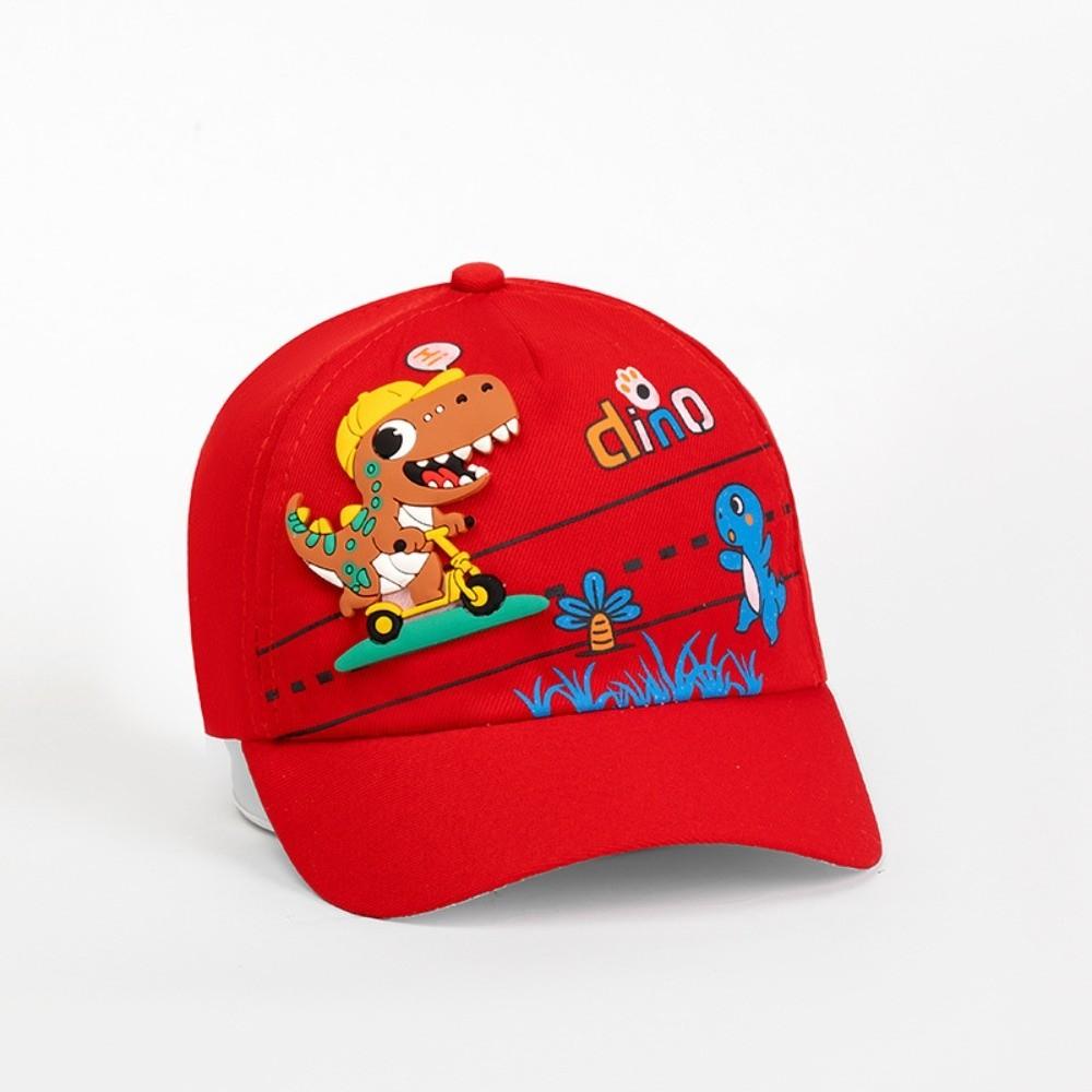 Cute Kids Dinosaur Baseball Cap Cotton Child Sun Hat Fashion Cartoon Baseball Cap For Boys Girls красный