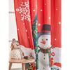 Single Panel Christmas Themed Curtains Living Room Bedroom Decoration Decorative Rod Pole Window Screens Curtain Polyester Ideal For Area