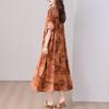 Elegant Women's Summer Dress Plus Size Casual Short Sleeve Vintage Loose Long Dress Summer Clothes