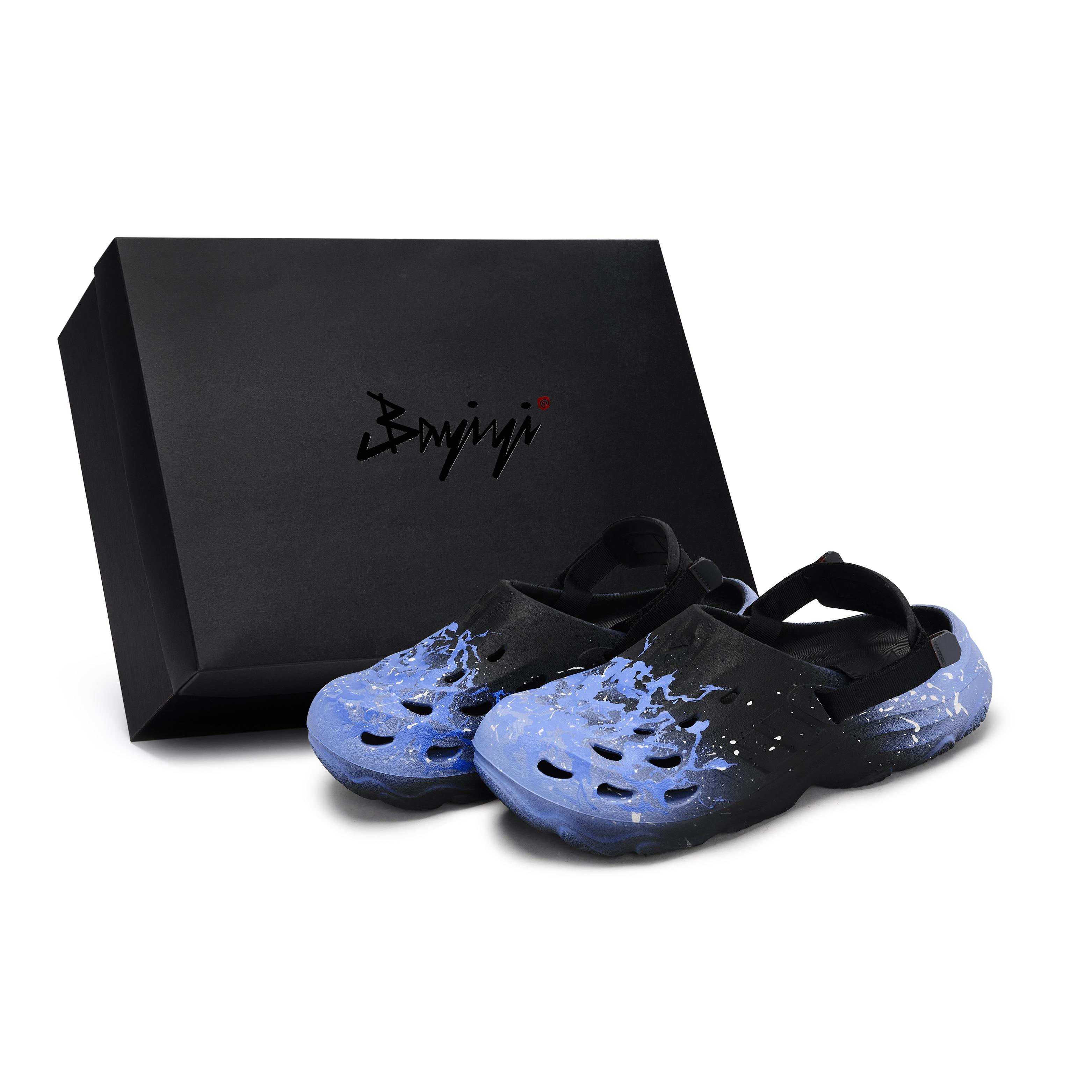 Adidas MAXXCLOG 811 Manufacturing, Fluorescent Sea Blue, Special Shoe Box Clogs Unisex Black Blue JH9847(Team80-S-BOX) 40⅔