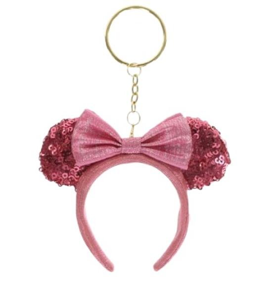 Minnie Mouse Sequin Headband Tokyo Disney Resort Pink Keychain, Exclusive,