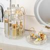 360° Rotating Cosmetic Organizer 3 Tier Transparent Diamond Pattern Cosmetic Rack Bathroom Cosmetic Vanity Organizer Countertop