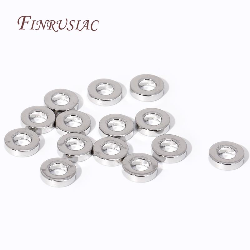 6MM Smooth Flat Round Beads 18K Gold Plated Bracelet Spacer For Bracelet Necklace,DIY Jewelry Making Findings