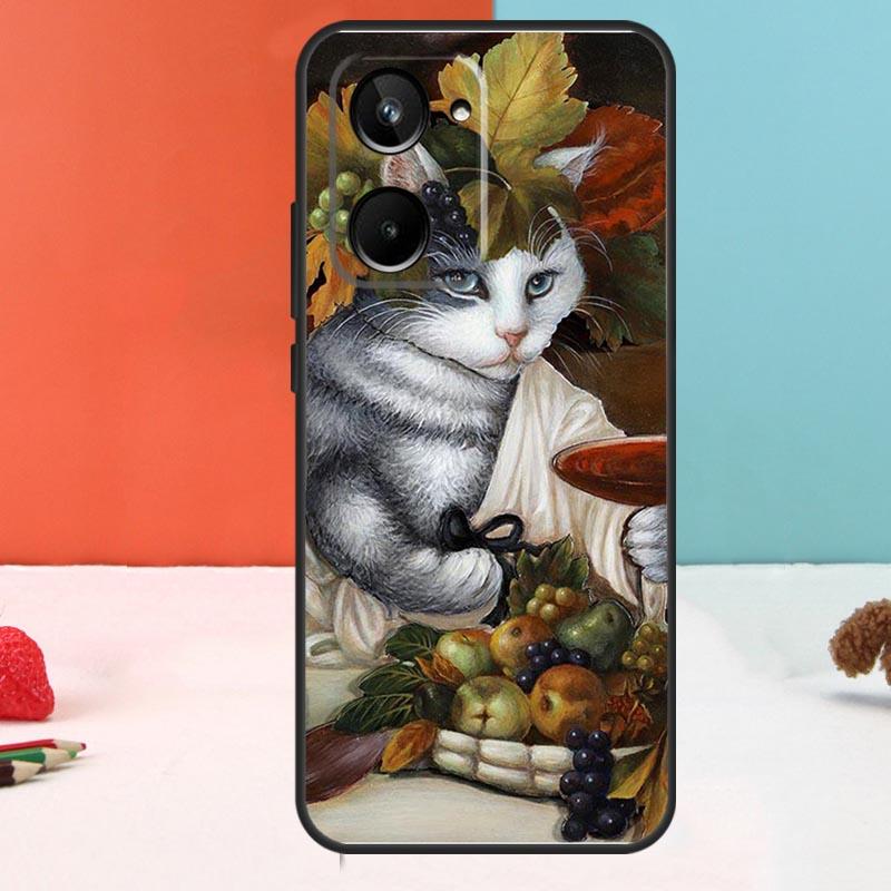 Funny Cat Art Aesthetics For Realme 15 14 10 11 12 13 Pro Plus C67 C65 C63 C61 C35 C55 C53 C51 C71 C75 GT7 Pro Case