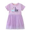 Girls' Princess Dress 2025: Cute Spring/Summer Short Sleeve with Mesh Skirt