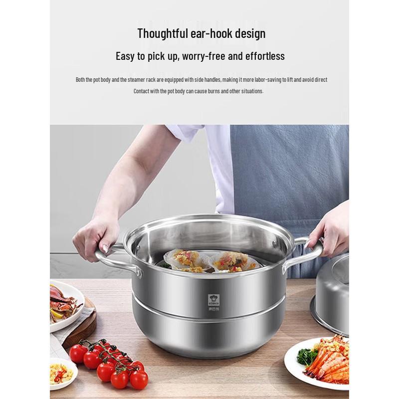 

KOBACH 32cm 304 Stainless Steel Double Layer Steamer Pot