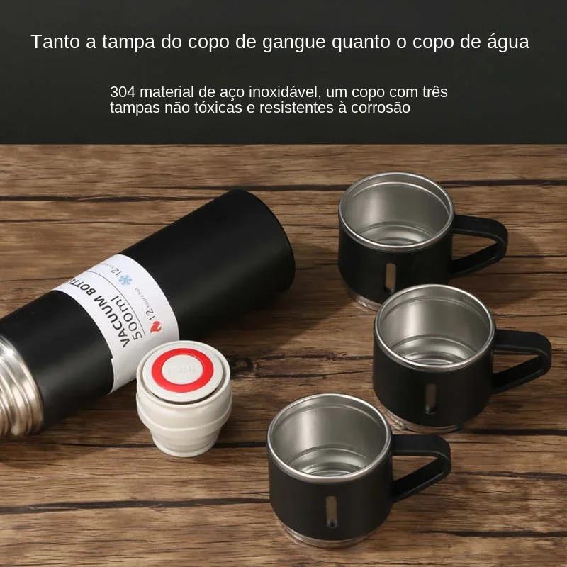 Large Capacity Stainless Steel Thermos Cup Vacuum Insulated Bottle Gift Set Coffee Tea Milk Travel Water Bottle Insulated