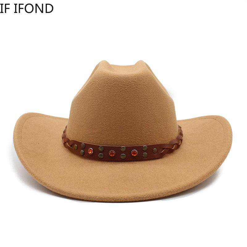 Vintage Black Western Cowboy Hats For Men 2023 Autumn Winter Curved Brim Cowgirl Jazz Hats Cloche Sombrero Hombre Caps