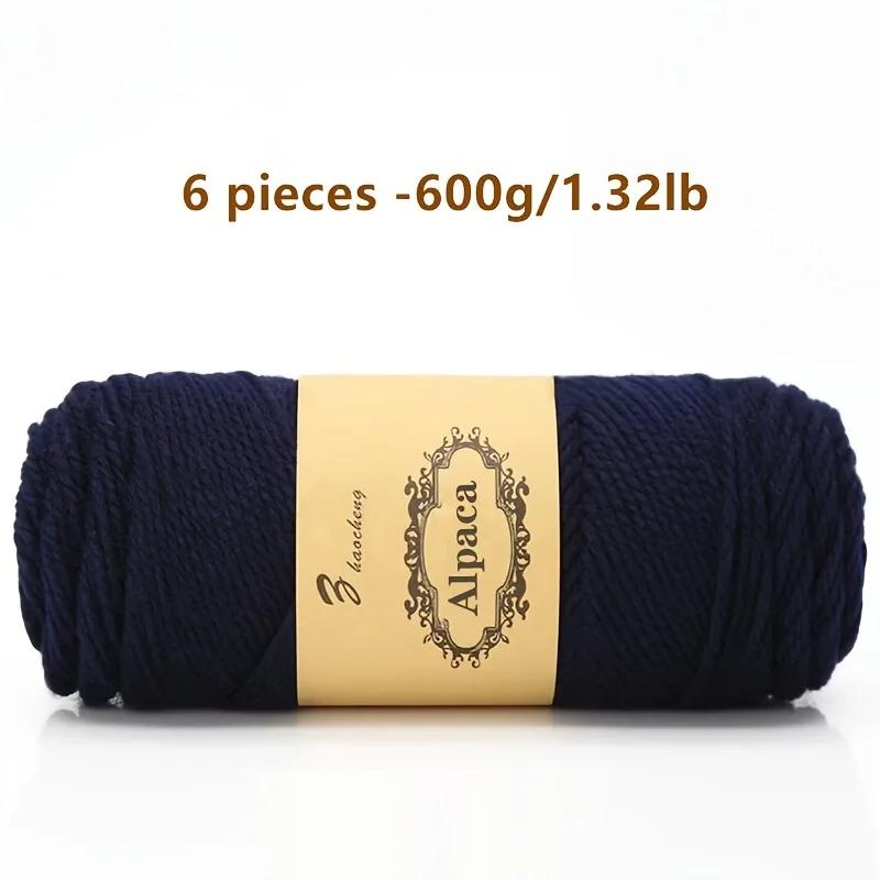 6 Pcs Premium Soft & Durable Alpaca Blend Yarn Worsted Weight, Perfect for Knitting Sweaters Assorted Colors