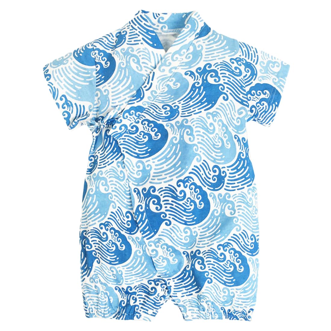 

SLINX Baby Boys and Girls Cute Summer Romper with Dinosaur and Floral Knitted Short Open HF1221 Size Yukata/Jinbei Romper, Print, Sleeves, Front,