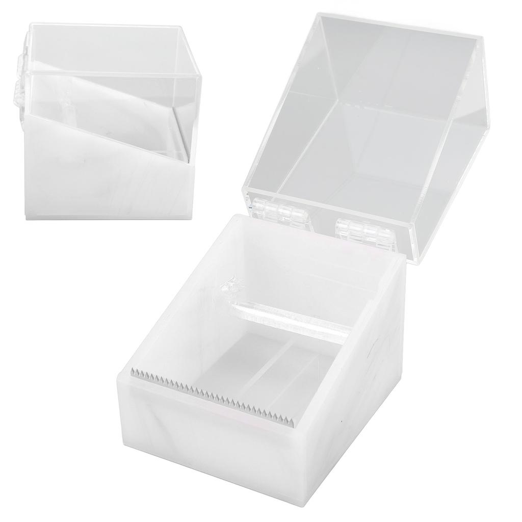 Eyelash Tape Dispenser 2 Grids Acrylic Tape Cutter Holder with Transparent Cover for Beauty Salon