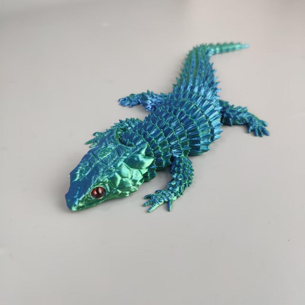 Impression 3D Jouets Lézards Articulations Libres Mobiles Yeux Réalistes Bureau Maison Décoration de Bureau Ornements Modèle Jouets Créatifs pour Enfants
