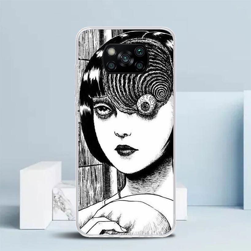 Japanese Horror Comic Anime Phone Case For Xiaomi Poco F7 Ultra X5 X6 X7 Pro M7 Redmi 15C 15 13C 13 12C 12 10C 10 10A 9 9C 9A 9T