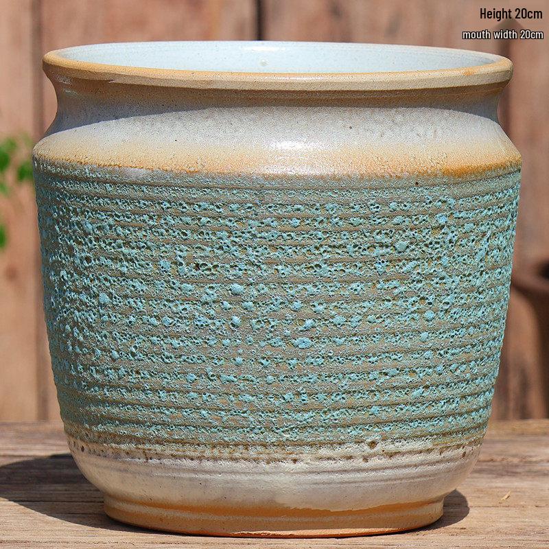 Handmade Retro Ceramic Succulent Planter with Large Caliber