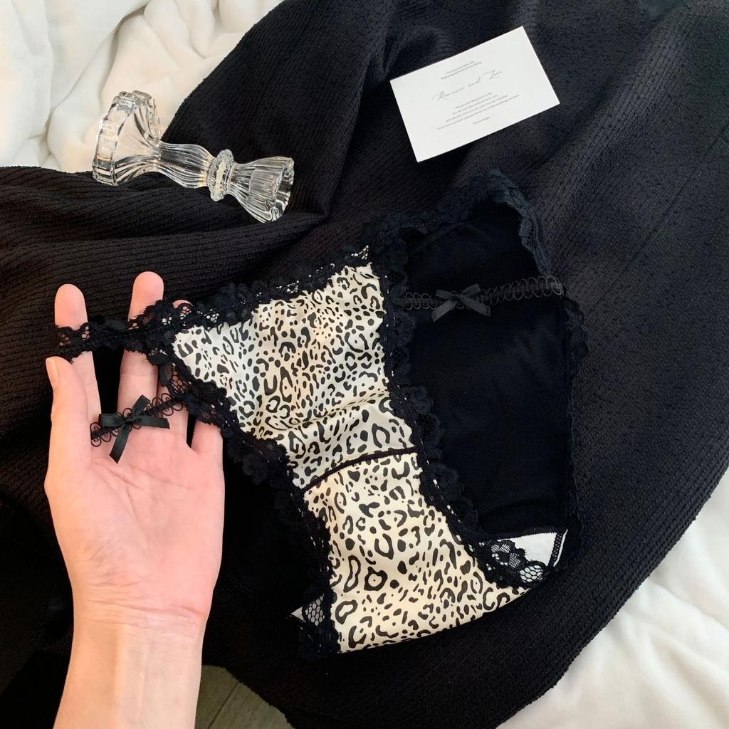 Ladies Spring Summer Sexy Hollow Thin Lace Printed Cotton Low Rise Panties