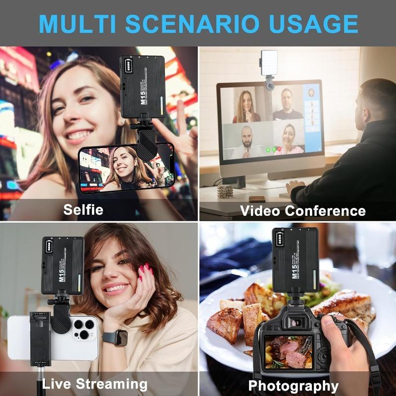 Portable Mini LED Selfie Fill Light 3 Modes Adjustable Brightness USB Rechargeable Lamp for Phone Computer Live Video Makeup