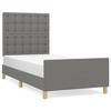 VidaXL Bed Frame with Headboard Dark Grey 90x190 Cm Fabric3125342